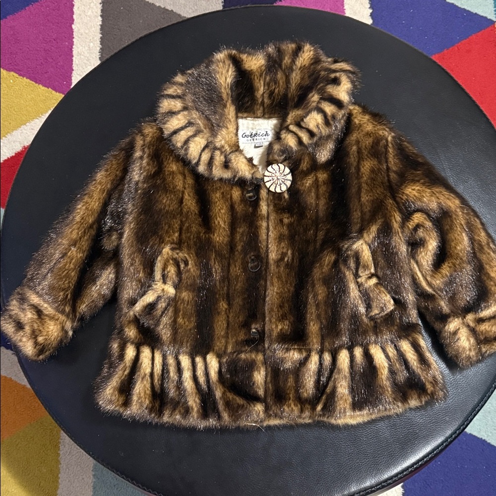 Brown Faux Fur Kids Coat
